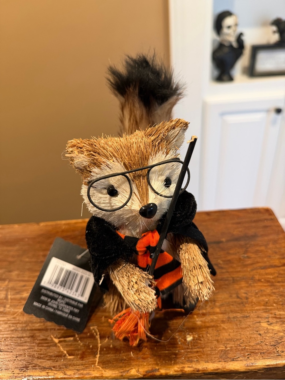 Cute Halloween decor Fox dressed in witch costume